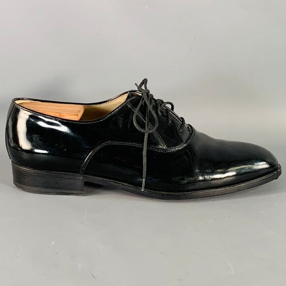 CHURCH'S Size 11.5 Black Patent Leather Oxford Lace-Up Shoes - Picture 2 of 10